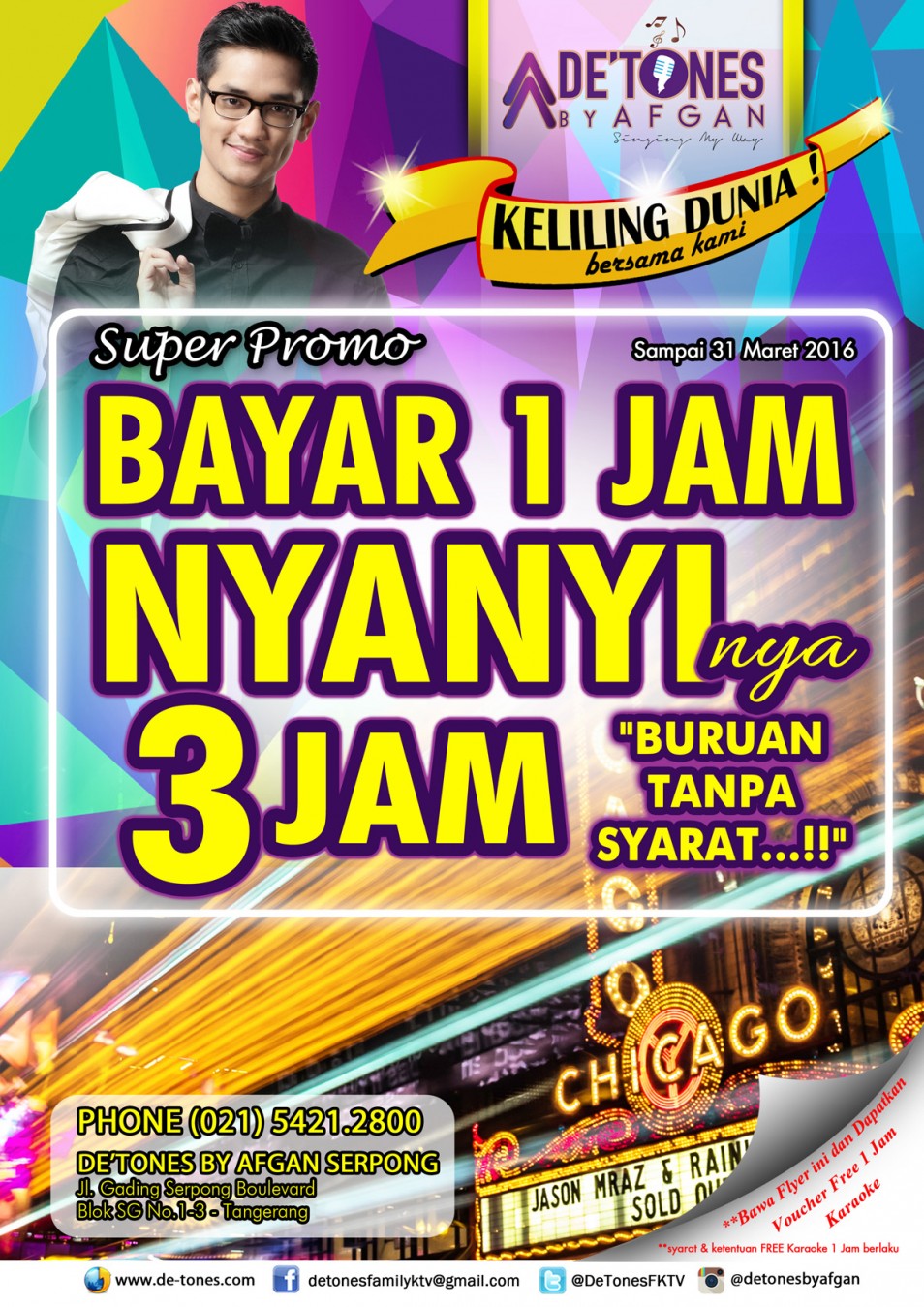 Promo TANPA SYARAT !! Bayar 1 Jam, Nyanyi 3 Jam