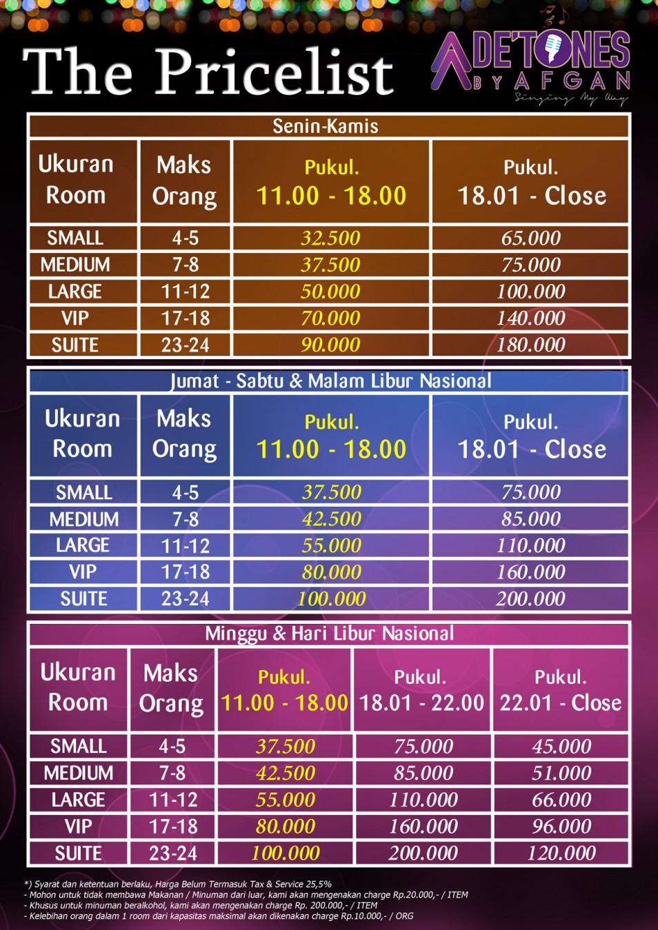 Price List De’Tones By Afgan – Tangerang