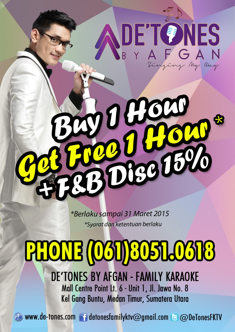 NOW OPEN : De’Tones By Afgan MEDAN