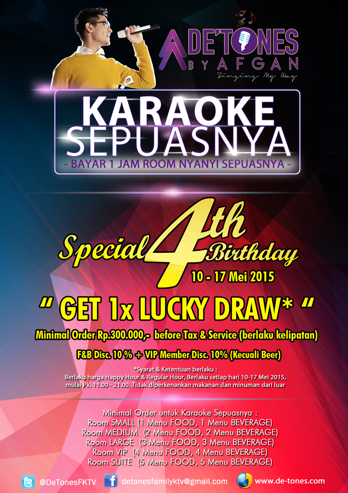 LUCKY DRAW Special Ulang Tahun DE’TONES BY AFGAN